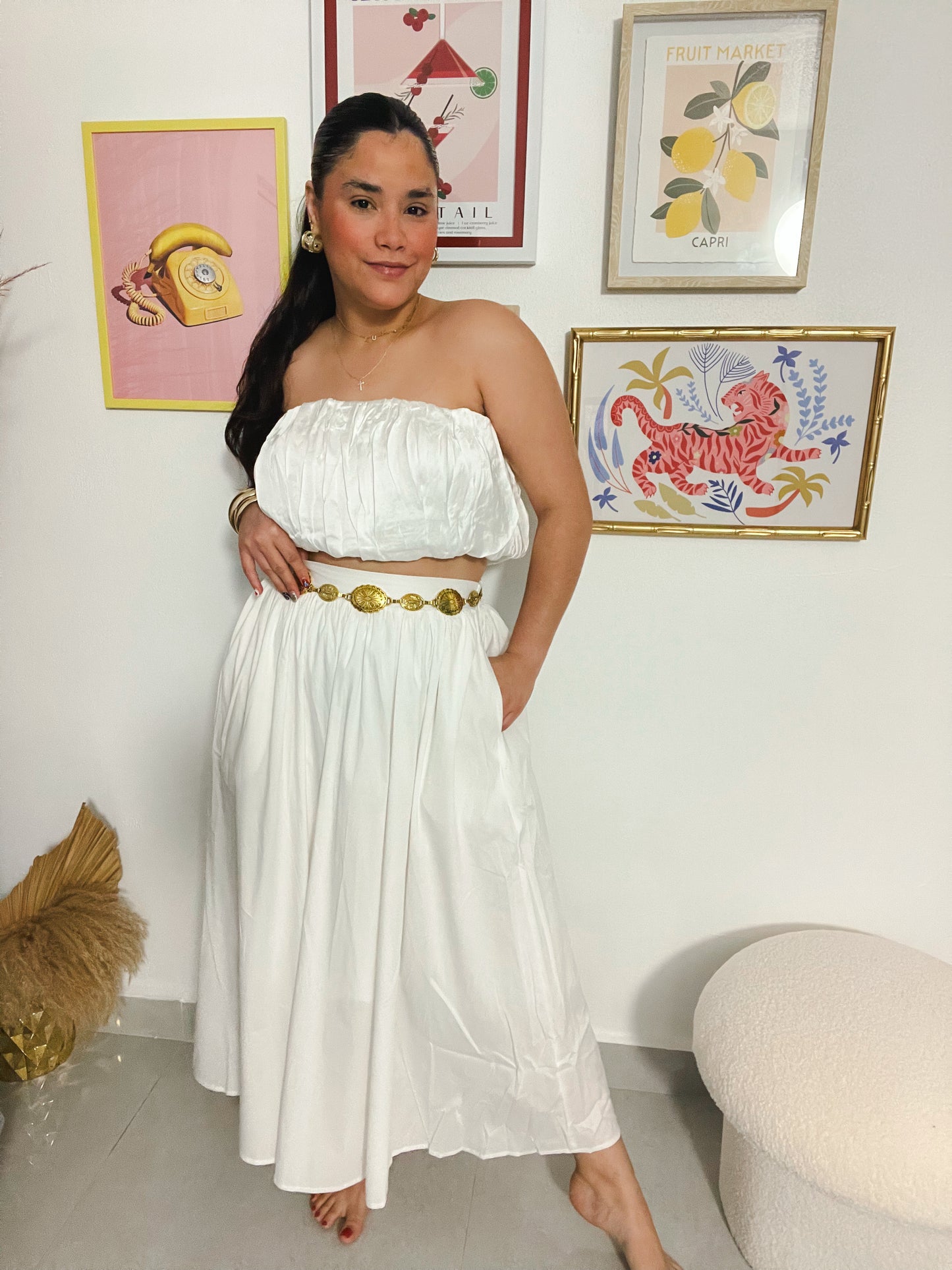 “Midi A Line Skirt”