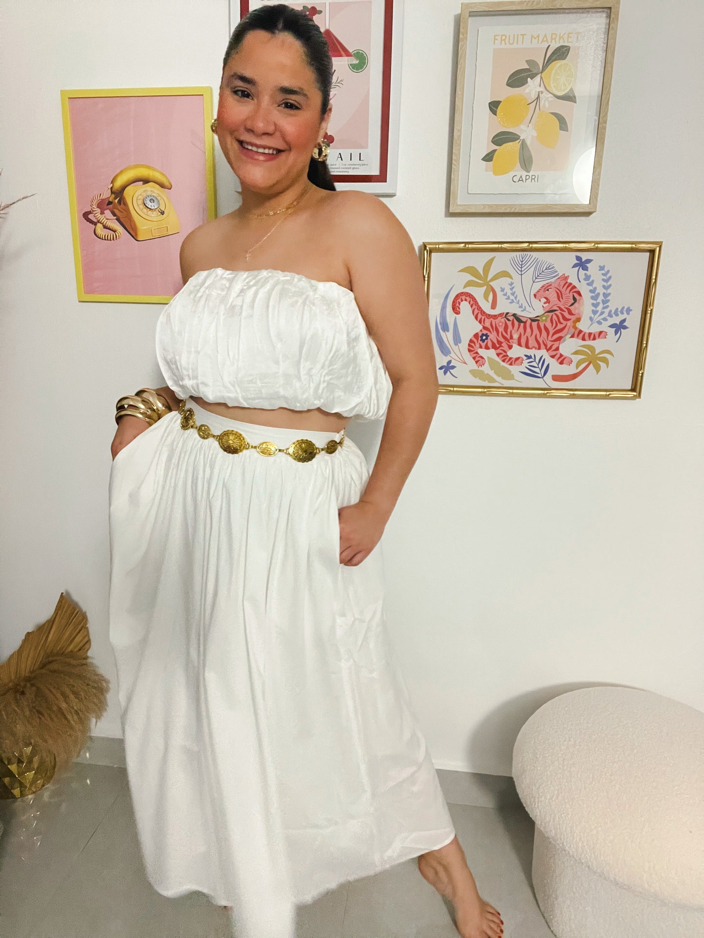 “Midi A Line Skirt”